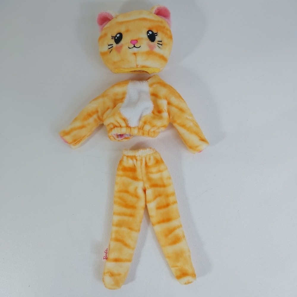 BARBIE Cutie Reveal Orange Cat Fur‎ Suit  Furry Plush Costume